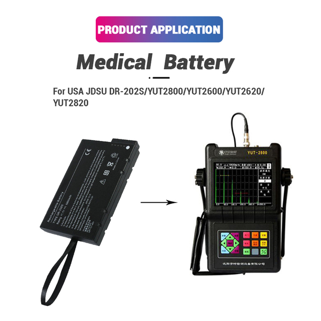 Replacement DR-202S DR202 Ultrasonic Flaw Detector 11.1V 6600mAh Li-ion Battery for YUT2800 YUT2600 YUT2620 YUT2820