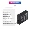 Li-ion Ion 3.8V 1160mAh Rechargeable Camera Battery AHDBT-401 Go Pro HERO4 Black Silver for Sports Camera Battery