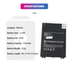 2090113200 Battery Replacement Lithium-Ion 10.8V 34.56Wh 3200mAh Li-ion Medical Battery for WDF4343RWi 4055120 X-ray Flat Panel Detector
