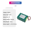 NiMH Replacement 12V 2000mAh Ni-mh Rechargeable 601259 E-1520 Volumetric Pump Medical Battery for CODAN ARGUS 707 V Syringe Pump