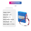 Medical Replacement Battery 2600mAh 28.86Wh Syringe Pump Battery for Korea Bionet BM3 Plus BM-BAT-4 BM5 LS1865L220 3SIPMXZ