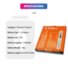 Payment Terminal Replacement Battery For Sunmi P2 T6900 2ICP5/58/84 2500mAh 19.00Wh Payment Terminal