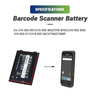 Li-ion 3.8V 4090mAh Rechargeable BT50-BTSC Barcode Scanner battery for CT40 CT50 CT60 318-055-014 PDA batteries