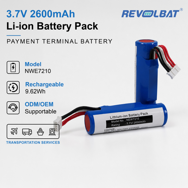 Revolbat Replacement Payment Terminal Battery 3.6V 2250mAh 2600mAh Lithium-ion Battery Pack for IS588 NEW7210 NEW 7210 POS Battery